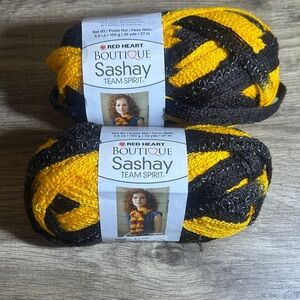 Red Heart Boutique Sashay Team Spirit Yarn - Black and Yellow